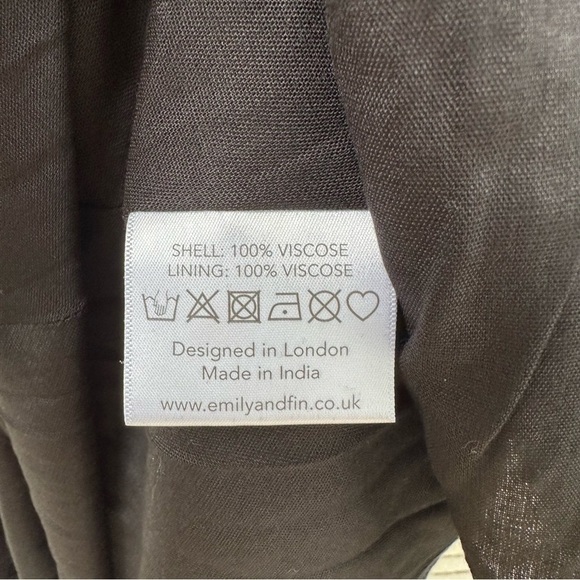 Emily & Fin Abigail Black Velvet Polka Dot Fit & Flare Dress Size S Pockets - Picture 11 of 15